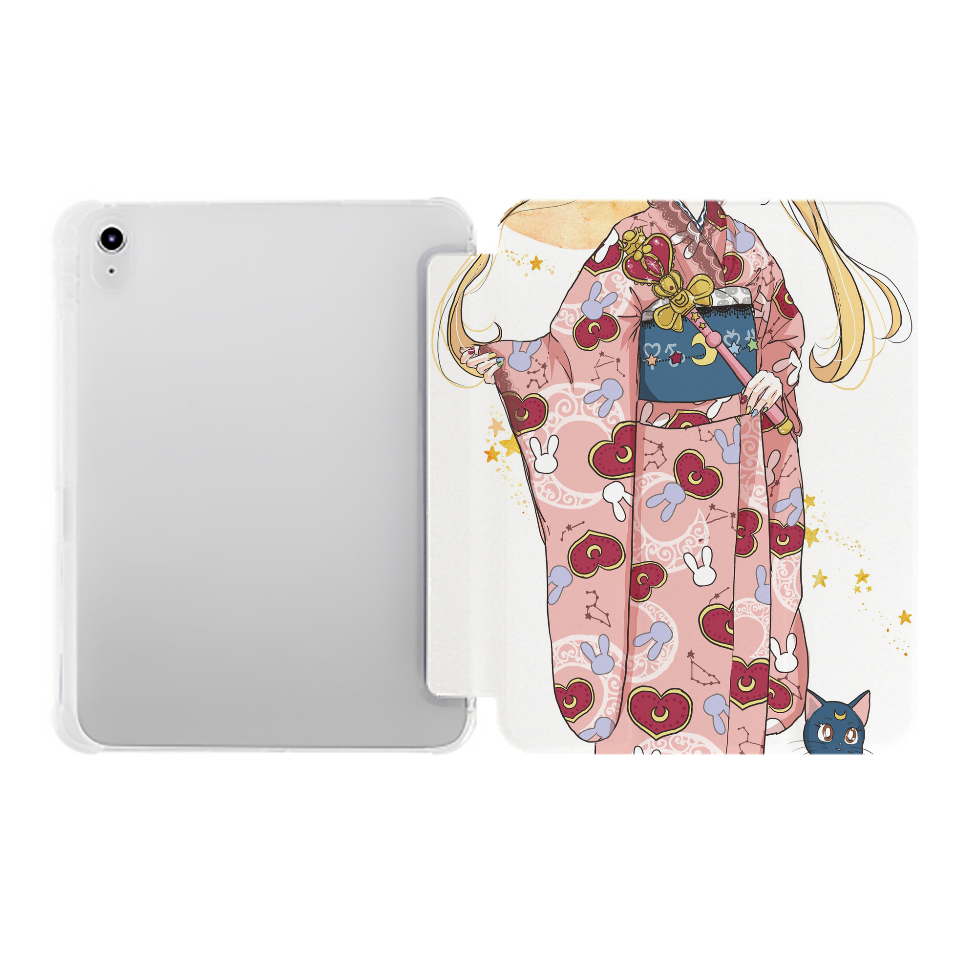 （画像用） 美少女戦士セーラームーン Sailor Moon IPad ケース ペン収納付き 三つ折りスタンド PUレザー×シリコン 対応機種9.5/10.5/10.9インチ